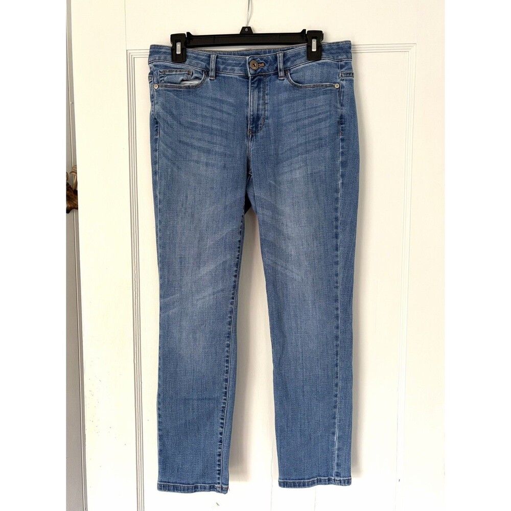 J. Jill Denim Boyfriend Straight Leg Ankle Jeans Medium Wash Mid Rise Sz 10P